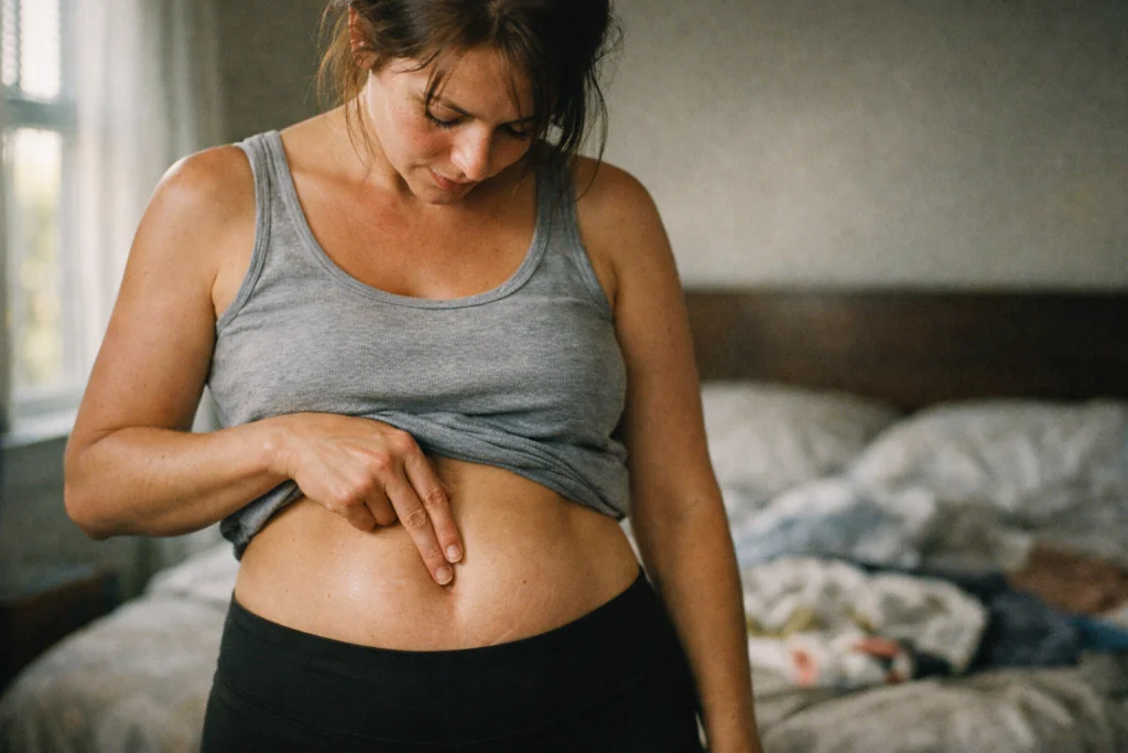 barriga com di&aacute;stase